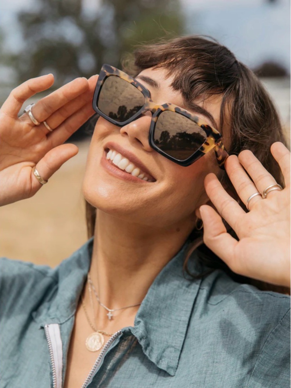 RAEN Keera Black Square Sunglasses - Picture 8 of 10